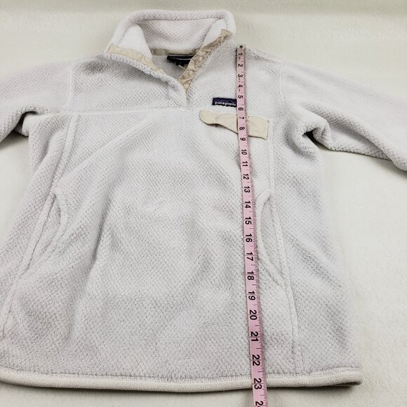 Patagonia Synchilla Snap T Fleece Pullover Womens Medium White Outdoor Jacket - Picture 12 of 12